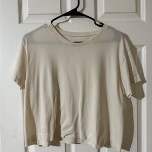 Athleta Tan Boxy Short Sleeve T-Shirt